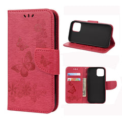 Vintage Embossed Floral Butterfly Pattern Horizontal Flip Leather Case with Card Slot & Holder & Wallet & Lanyard, For iPhone 12 mini, For iPhone 12 / 12 Pro, For iPhone 12 Pro Max