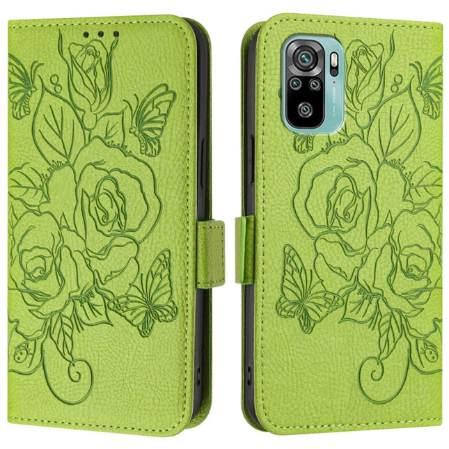Embossed Rose RFID Anti-theft Leather Phone Case, For Redmi Note 10 4G / Note 10S 4G, For Redmi Note 11 Pro+ 5G European, For Redmi 10C / Xiaomi Poco C40, For Redmi Note 11S 5G / Xiaomi Poco M4 Pro 5G