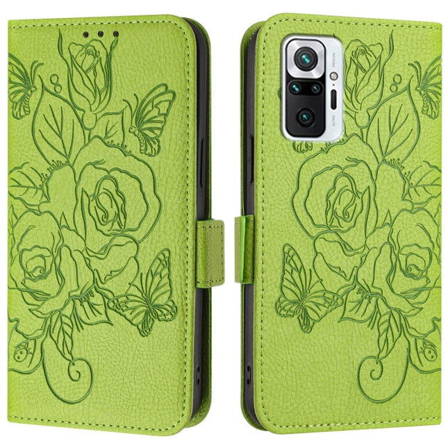Embossed Rose RFID Anti-theft Leather Phone Case, For Redmi Note 10 Pro India, For Redmi Note 10 Pro 4G / Note 10 Pro Max, For Redmi 9 Power / 9T / Xiaomi Poco M3, For Redmi Note 9T Global