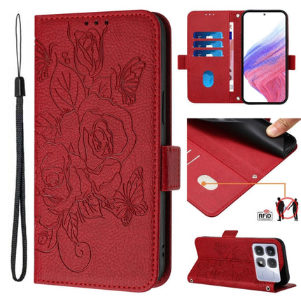 Embossed Rose RFID Anti-theft Leather Phone Case, For Redmi K70 Ultra 5G Global, For Redmi 13 4G / Note 13R, For Redmi A3 / Xiaomi Poco C61 4G Global, For Redmi Note 13 Pro 4G Global