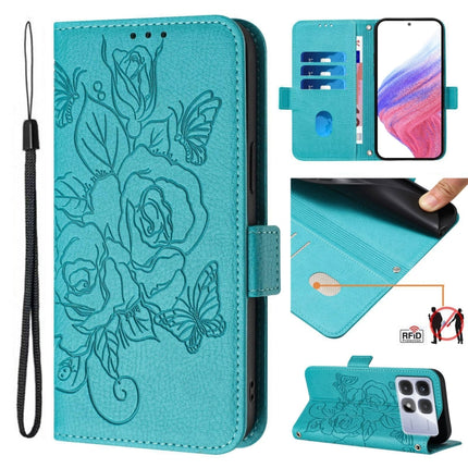 Embossed Rose RFID Anti-theft Leather Phone Case, For Redmi K70 Ultra 5G Global, For Redmi 13 4G / Note 13R, For Redmi A3 / Xiaomi Poco C61 4G Global, For Redmi Note 13 Pro 4G Global