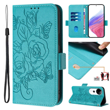 Embossed Rose RFID Anti-theft Leather Phone Case, For vivo S19 Pro, For vivo S19, For vivo Y28 4G, For vivo X100s 5G