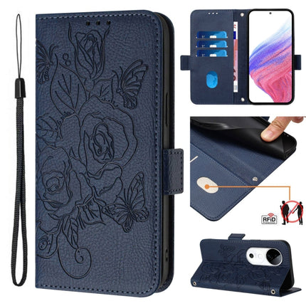 Embossed Rose RFID Anti-theft Leather Phone Case, For vivo S19 Pro, For vivo S19, For vivo Y28 4G, For vivo X100s 5G