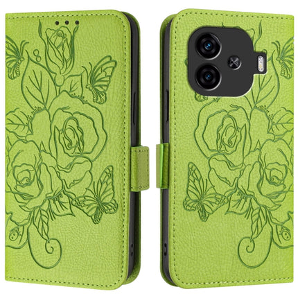 Embossed Rose RFID Anti-theft Leather Phone Case, For vivo iQOO Z9 / iQOO Z9 Turbo, For vivo Y200e 5G, For vivo V30 Lite 5G India / V40 SE 5G, For vivo Y100 5G / T3 5G IDN