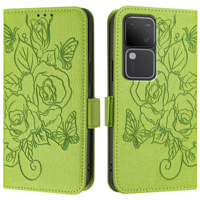 Embossed Rose RFID Anti-theft Leather Phone Case, For vivo V30 5G / V30 Pro 5G Global, For vivo V29e / Y200 / V30 Lite 5G Global, For vivo X100 Pro 5G, For vivo X100