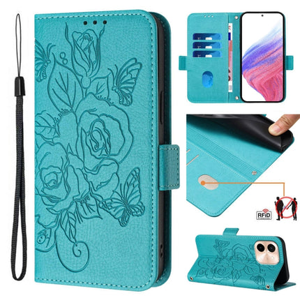 Embossed Rose RFID Anti-theft Leather Phone Case, For vivo S19 Pro, For vivo S19, For vivo Y28 4G, For vivo X100s 5G