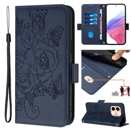 Embossed Rose RFID Anti-theft Leather Phone Case, For vivo S19 Pro, For vivo S19, For vivo Y28 4G, For vivo X100s 5G