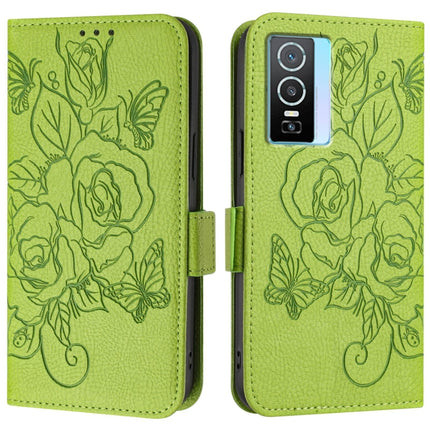 Embossed Rose RFID Anti-theft Leather Phone Case, For vivo Y76 5G, For vivo Y51 2020 India / Y51a 2021 / Y53s 4G, For vivo iQOO U1x / Y20a / Y20G, For vivo Y20 / Y20i / Y20s / Y11s / Y12s