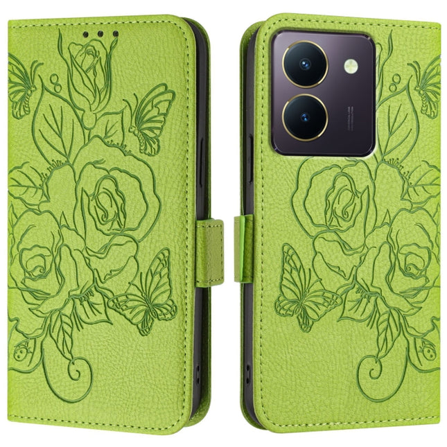 Embossed Rose RFID Anti-theft Leather Phone Case, For vivo Y36 5G / 4G / Y27s 4G Global, For vivo V29 5G Global / V29 Pro, For vivo Y02 / Y02A / Y02t / Y11 2023, For vivo Y78+ 5G / Y78 Global / V29 Lite