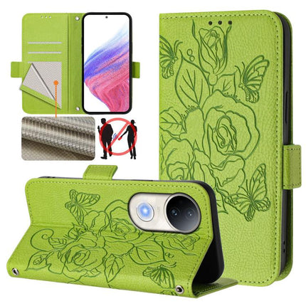 Embossed Rose RFID Anti-theft Leather Phone Case, For vivo V50 5G Global, For vivo S20 5G, For vivo S20 Pro 5G, For vivo Y300 5G