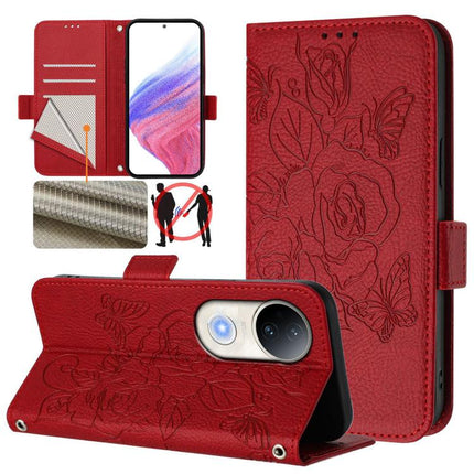 Embossed Rose RFID Anti-theft Leather Phone Case, For vivo V50 5G Global, For vivo S20 5G, For vivo S20 Pro 5G, For vivo Y300 5G