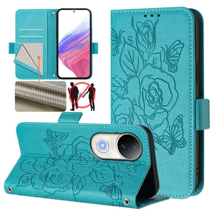 Embossed Rose RFID Anti-theft Leather Phone Case, For vivo V50 5G Global, For vivo S20 5G, For vivo S20 Pro 5G, For vivo Y300 5G