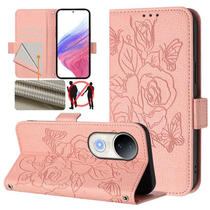 Embossed Rose RFID Anti-theft Leather Phone Case, For vivo V50 5G Global, For vivo S20 5G, For vivo S20 Pro 5G, For vivo Y300 5G