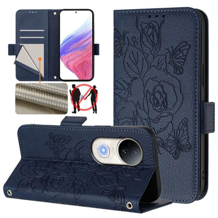 Embossed Rose RFID Anti-theft Leather Phone Case, For vivo V50 5G Global, For vivo S20 5G, For vivo S20 Pro 5G, For vivo Y300 5G