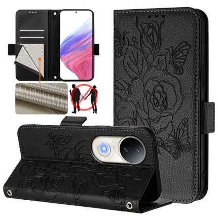 Embossed Rose RFID Anti-theft Leather Phone Case, For vivo V50 5G Global, For vivo S20 5G, For vivo S20 Pro 5G, For vivo Y300 5G
