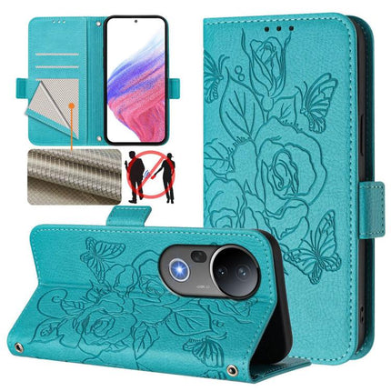 Embossed Rose RFID Anti-theft Leather Phone Case, For vivo V50 5G Global, For vivo S20 5G, For vivo S20 Pro 5G, For vivo Y300 5G
