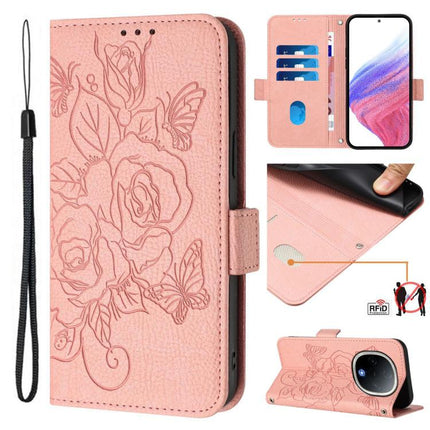 Embossed Rose RFID Anti-theft Leather Phone Case, For vivo V50 5G Global, For vivo S20 5G, For vivo S20 Pro 5G, For vivo Y300 5G