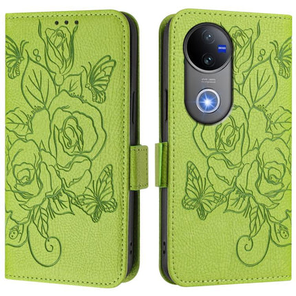 Embossed Rose RFID Anti-theft Leather Phone Case, For vivo V50 5G Global, For vivo S20 5G, For vivo S20 Pro 5G, For vivo Y300 5G