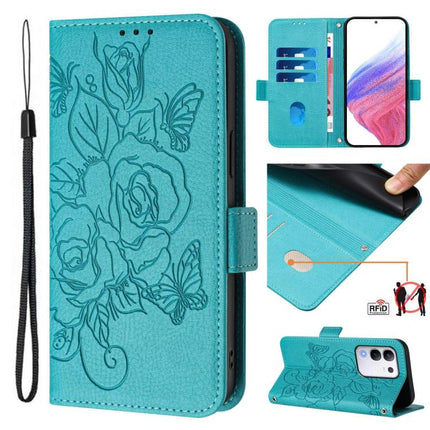 Embossed Rose RFID Anti-theft Leather Phone Case, For vivo Y39 5G Global, For vivo V50 Lite 5G, For vivo Y29s 5G / Y04 4G Global, For vivo Y29 4G Global