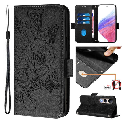 Embossed Rose RFID Anti-theft Leather Phone Case, For vivo Y39 5G Global, For vivo V50 Lite 5G, For vivo Y29s 5G / Y04 4G Global, For vivo Y29 4G Global