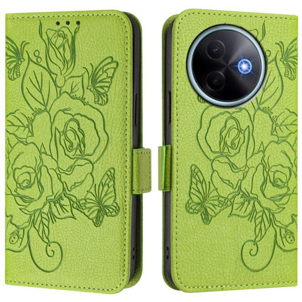 Embossed Rose RFID Anti-theft Leather Phone Case, For vivo Y39 5G Global, For vivo V50 Lite 5G, For vivo Y29s 5G / Y04 4G Global, For vivo Y29 4G Global