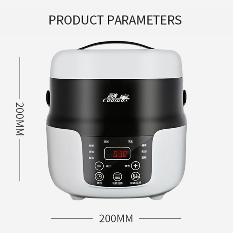 COOLBOX Vehicle Multi-function Mini Rice Cooker Capacity: 2.0L
