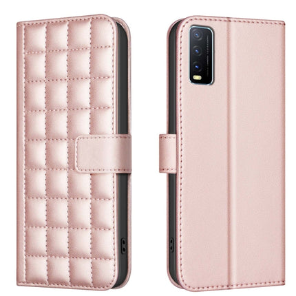 Square Texture Leather Phone Case, For vivo Y21 / Y21s / Y33s, For vivo Y20, For vivo Y11 / Y15 / Y12 / Y17, For vivo Y27 4G