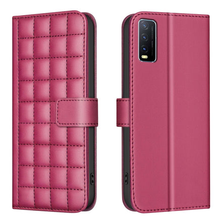 Square Texture Leather Phone Case, For vivo Y21 / Y21s / Y33s, For vivo Y20, For vivo Y11 / Y15 / Y12 / Y17, For vivo Y27 4G