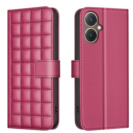 Square Texture Leather Phone Case, For vivo Y21 / Y21s / Y33s, For vivo Y20, For vivo Y11 / Y15 / Y12 / Y17, For vivo Y27 4G