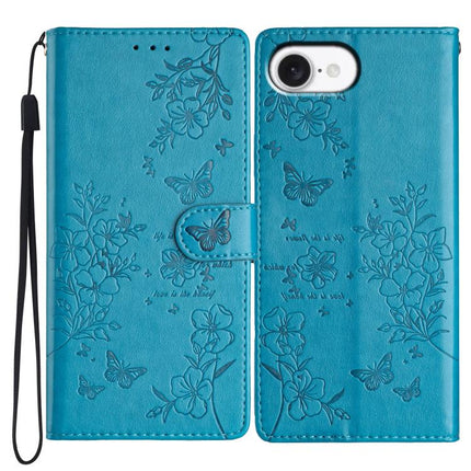 Butterflies and Flowers Leather Phone Case, For iPhone 18 Pro, For iPhone 18 Pro Max, For iPhone 17e / 16e, For iPhone 16 Pro Max