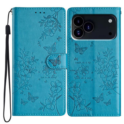 Butterflies and Flowers Leather Phone Case, For iPhone 18 Pro, For iPhone 18 Pro Max, For iPhone 17e / 16e, For iPhone 16 Pro Max