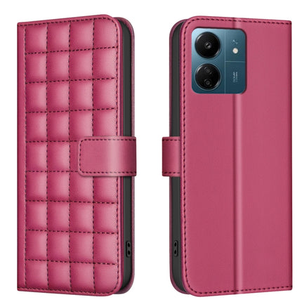 Square Texture Leather Phone Case, For Redmi Note 13 4G Global, For Redmi Note 13 5G, For Redmi 13C, For Redmi Note 13 Pro+ 5G