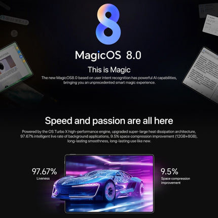 Honor MagicPad2 WiFi Tablet PC, 12.3 inch MagicOS 8.0.1 Qualcomm Snapdragon 8s Gen 3 Octa Core