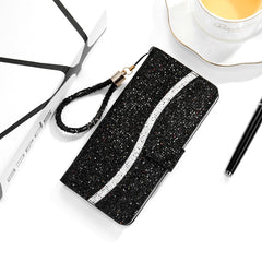 Glitter Powder Horizontal Flip Leather Case with Card Slots & Holder & Lanyard, For iPhone 12 mini, For iPhone 12 / 12 Pro, For iPhone 12 Pro Max