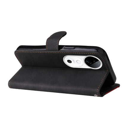 Three Color Splicing Leather Phone Case, For vivo V40 5G, For vivo Y28 4G