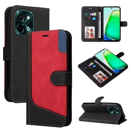 Three Color Splicing Leather Phone Case, For vivo V40 5G, For vivo Y28 4G