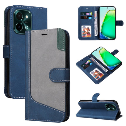 Three Color Splicing Leather Phone Case, For vivo V40 5G, For vivo Y28 4G
