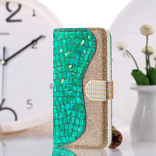 Laser Glitter Powder Matching Crocodile Texture Horizontal Flip Leather Case with Card Slots & Holder & Wallet, For iPhone 12 mini, For iPhone 12 / 12 Pro, For iPhone 12 Pro Max, For Samsung Galaxy Note20, For Samsung Galaxy Note20 Ultra���������������...