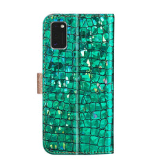 Laser Glitter Powder Matching Crocodile Texture Horizontal Flip Leather Case with Card Slots & Holder & Wallet, For Samsung Galaxy A41