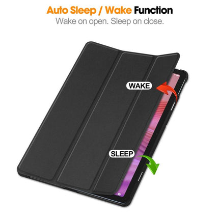 Custer Texture 3-Fold Holder Leather Smart Tablet Case, For Lenovo Tab 10.1 2025 / K10 2nd / S10, For Lenovo Idea Tab Pro, For Lenovo Tab K11 Plus, For Lenovo Idea Tab Pro Gen 2 13