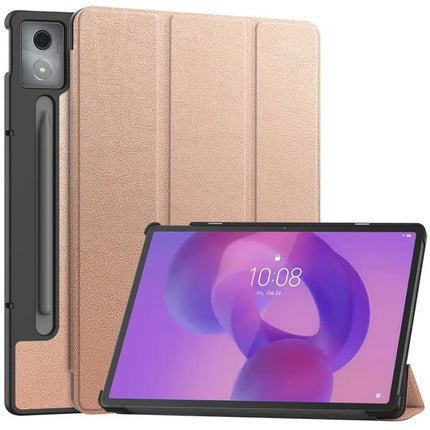 Custer Texture 3-Fold Holder Leather Smart Tablet Case, For Lenovo Tab 10.1 2025 / K10 2nd / S10, For Lenovo Idea Tab Pro, For Lenovo Tab K11 Plus, For Lenovo Idea Tab Pro Gen 2 13