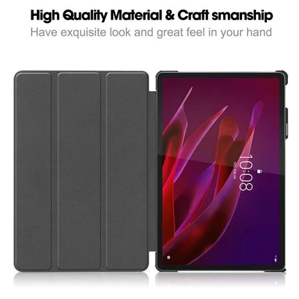 Custer Texture 3-Fold Holder Leather Smart Tablet Case, For Lenovo Yoga Tab 11.1 2025, For Lenovo Idea  Tab Plus 12.1, For Lenovo Legion Y700 2025, For Lenovo Tab One TB-305FU / Tab K9