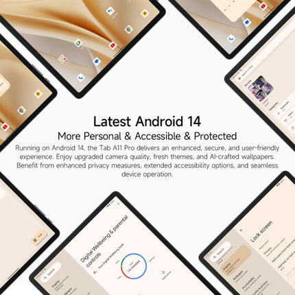 Ulefone Tab A11 Pro Tablet PC, 11 inch Android 14 MediaTek Helio G99 Octa Core 4G Network, EU Plug, 8GB+128GB