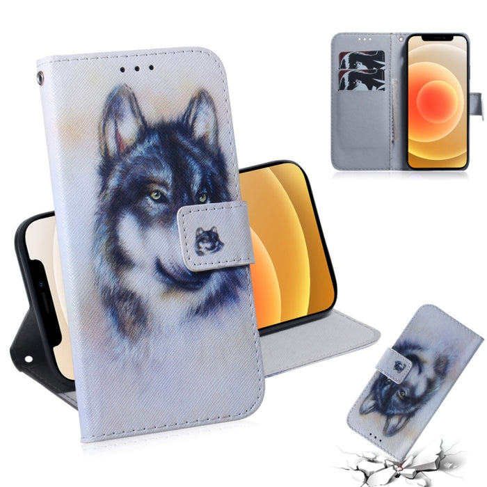 Horizontale Flip-Lederhülle mit farbiger Zeichnung, mit Halter &amp; Kartenfächern &amp; Geldbörse, für iPhone 12 mini, für iPhone 12 / 12 Pro, für iPhone 12 Pro Max