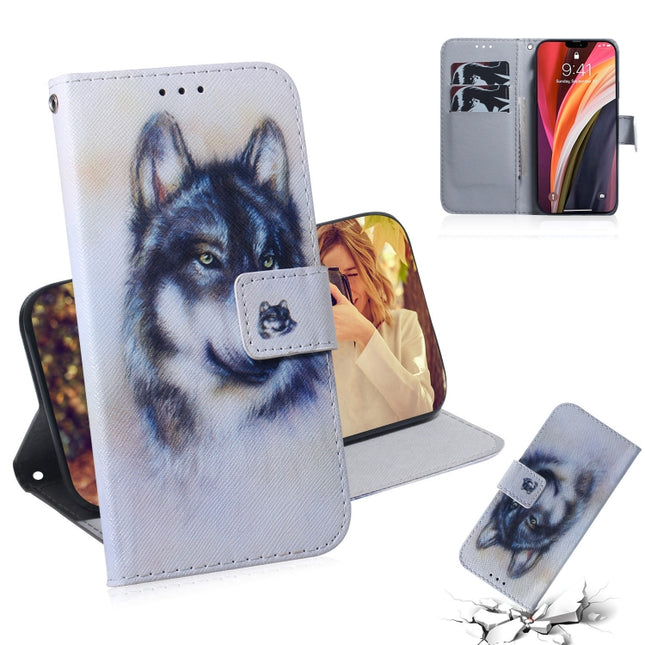 Funda de cuero con tapa horizontal con dibujo en color, con soporte, ranuras para tarjetas y billetera, para LG K41S, para LG K51S, para LG K61
