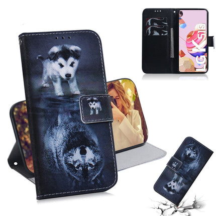 Farbige Zeichnung Horizontal Flip Ledertasche, mit Halter &amp; Kartenfächer &amp; Geldbörse, Für LG K41S, Für LG K51S, Für LG K61