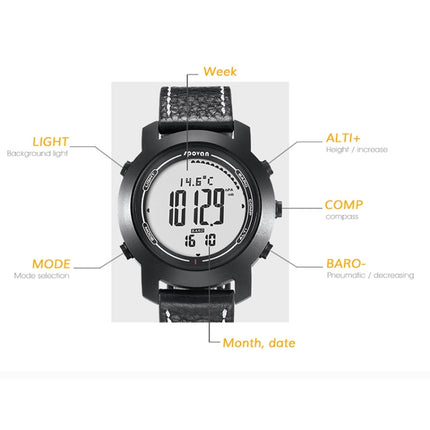 SPOVAN Bravo II Multifunctional Outdoor Sports Compass Watch, Bravo II