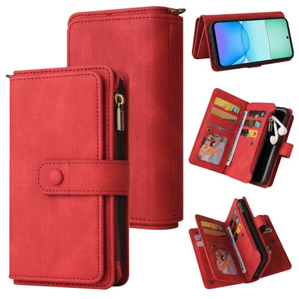 Skin Feel Multi Card Slots Zipper Wallet Leather Phone Case, For Redmi Note 14 Pro / 14 Pro+ 5G, For Redmi 14C 4G Global, For Redmi 13 4G Global, For Redmi K70