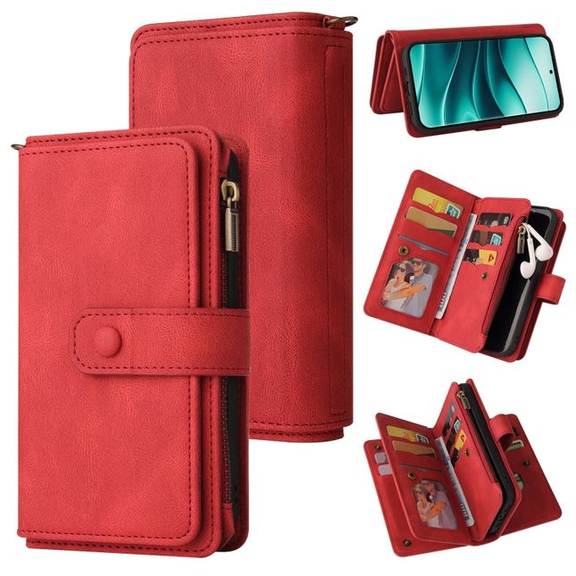 Skin Feel Multi Card Slots Zipper Wallet Leather Phone Case, For Redmi Note 14 Pro / 14 Pro+ 5G, For Redmi 14C 4G Global, For Redmi 13 4G Global, For Redmi K70