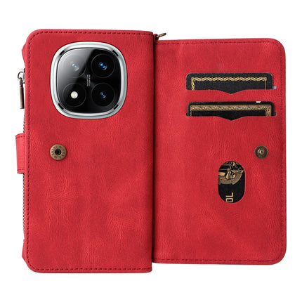 Skin Feel Multi Card Slots Zipper Wallet Leather Phone Case, For Redmi Note 14 Pro / 14 Pro+ 5G, For Redmi 14C 4G Global, For Redmi 13 4G Global, For Redmi K70